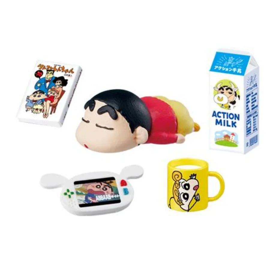 Genuine Rement Crayon Shin-chan Room Table Television Snack Model Blind Box Birthday Gift Desktop Decor Anime Cartoon Trendy Toy