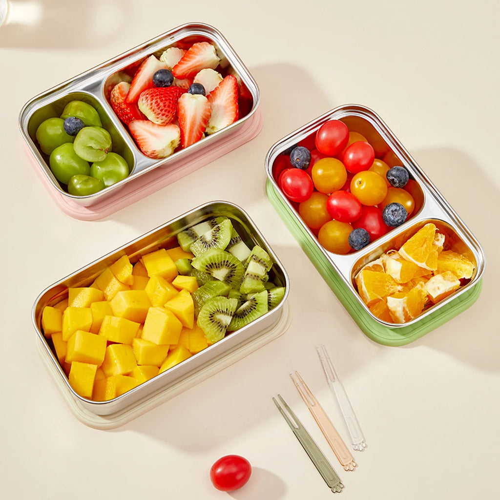 Portable Large Capacity Sealed Bento Lunch Box 304 Stainless Steel Fruit Salad Food Container for Student Office Worker