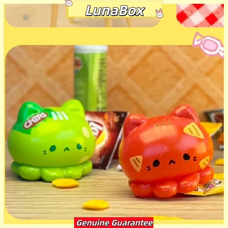 New Official Strawberry Mousseta Octopus Cat Snack Bar Series Blind Box Collectible Trendy Toy Decorative Figurine Gift For Girl