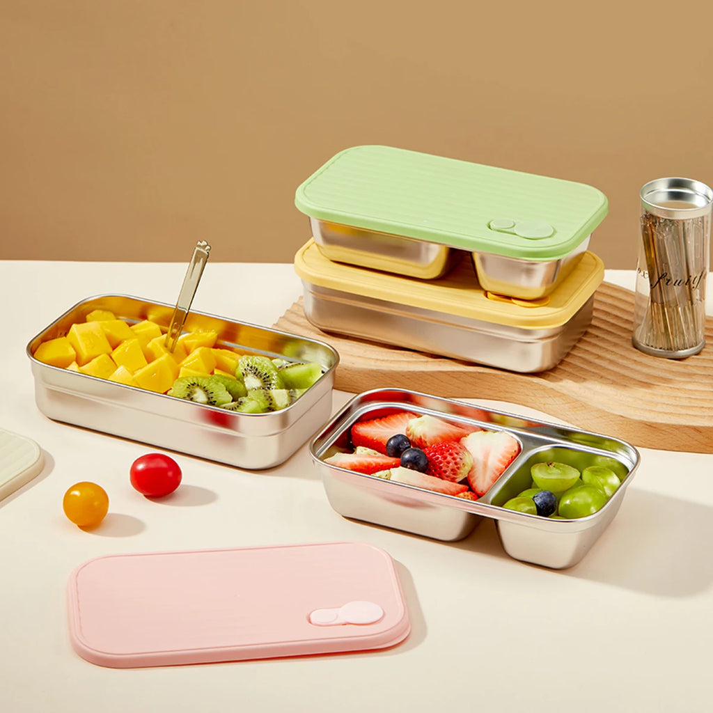 Portable Large Capacity Sealed Bento Lunch Box 304 Stainless Steel Fruit Salad Food Container for Student Office Worker