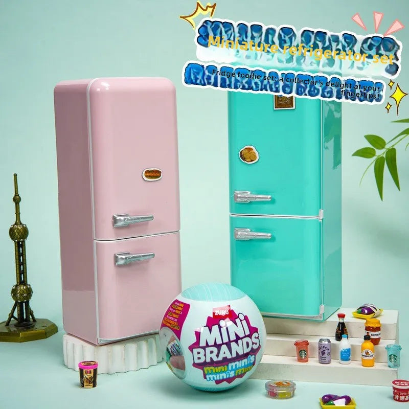 High-quality Mini Refrigerator Creative Model Ornaments Set Box Play House Mini Food and Play Refrigerator
