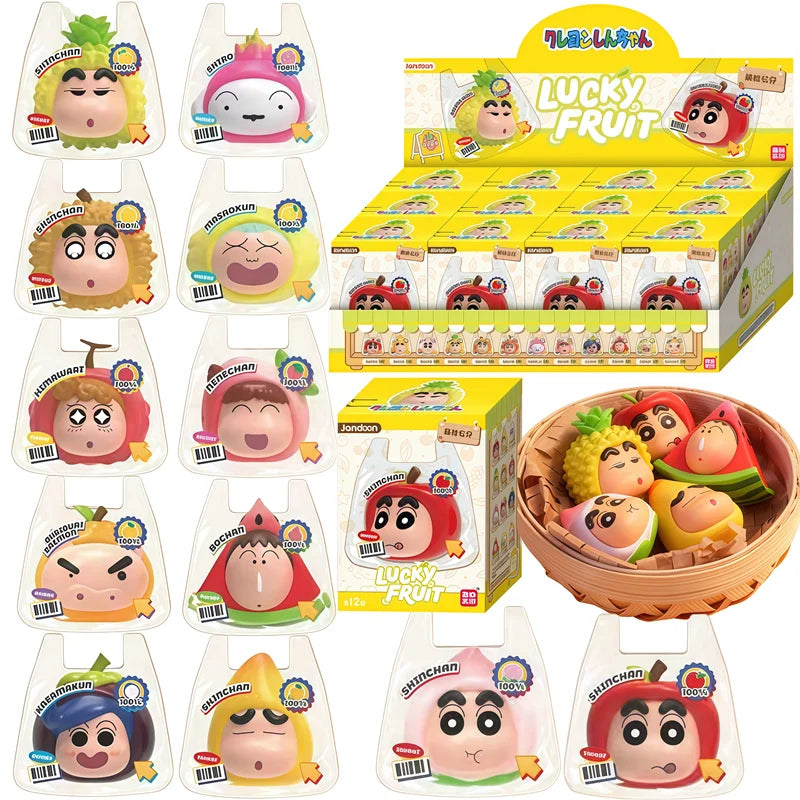 JANDOOM Crayon Shin-Chan Bochan Sakurada Nene Suotome Ai Anime Figure Fruits Series Rice Grain Doll Blind Box Toy Christmas Gift