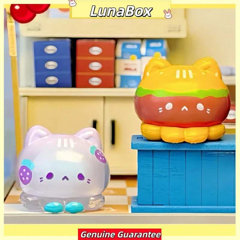 New Official Strawberry Mousseta Octopus Cat Snack Bar Series Blind Box Collectible Trendy Toy Decorative Figurine Gift For Girl